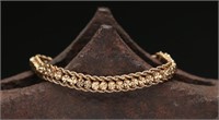 Vintage 14K Gold Laser Cut & Braid Bracelet 7.8g