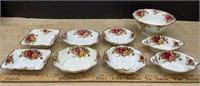 9 pieces Royal Albert Old Country Rose Small