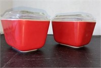 2 Small Covered Refrigerator Dishes