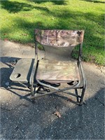 Camo Camp Chair with side tray- collapsible