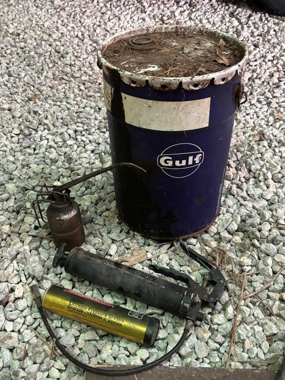 Gulf Oil Can, Oiler, Grease Gun