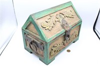 Small Hand-Carved Wooden Chest