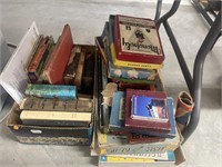 Vintage board games and books