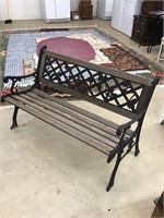 Garden Bench With Cast Iron Sides and Wood Slats