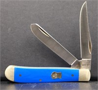 BNIB Case blue G10 smooth mini trapper knife