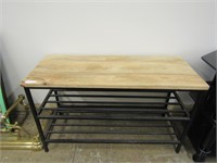 30" CONTEMPORARY ENTRY BENCH/SHOE RACK