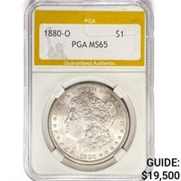 1880-O Morgan Silver Dollar PGA MS65