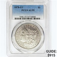 1878-CC Morgan Silver Dollar PCGS AU55