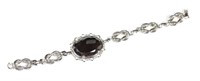 Faux Black Diamond & Silver Tone Bracelet