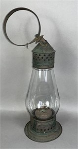 Tin kerosene lantern ca. 1830-1870; roll and