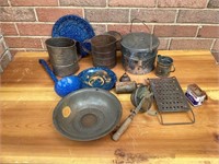 Early Kitchen Items, Enamelware, Sifters