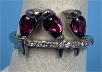 Sterling silver rings with semi precious stone & C