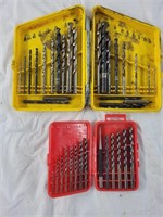 Two sets of drill bits, 1 full set, 1 partial