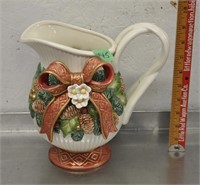 1995 Fitz and Floyd Christmas pitcher
