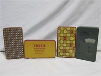 Leather Fossil Checkbook Wallets In Tins