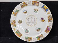 Vintage Passover plate made in Israel 16 1/2"diam