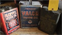 Vintage Oil Cans & shelf
