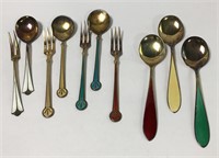 Enameled Sterling Forks & Spoons, David Andersen