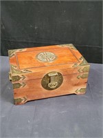 Chinese teak jewelry box, 12"l. x 8"w. x 6"h