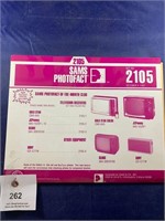 Vintage Sams Photofact Folder No 2105 TVs