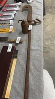 Antique beam balance with weight