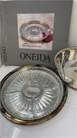 Oneida Jefferson Gallery Tray w/ Glass Liner 13”