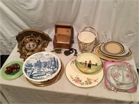 Vintage Plates, Bowls, & Padlock