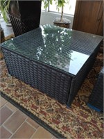 New Patio side table with glass top by Phil Villa