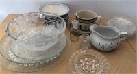 Glass Platter and Dessert Plates, Contents on