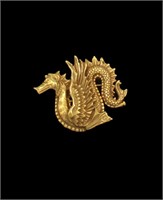 MMA Gold Scythian Ketos Dragon Brooch-Marked