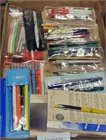 FLAT BOX OF MIXED ADVERTISING INK PENS