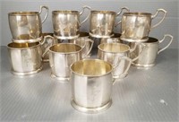 12 - 800 silver punch cups with monograms - 39