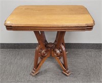 Antique Victorian oak lamp table 34" long x 23"