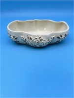Antique Candy Dish With Rose Pattern