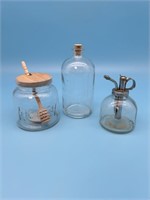 3 Glass Vintage Jars