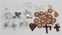 Metal Cross Pendants & Polymer Clay Beads
