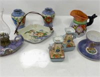 9-Piece Lusterware Collection and Oil Lamp