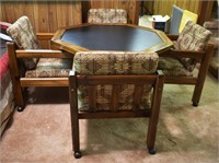 Vintage Poker Table & Chairs Set