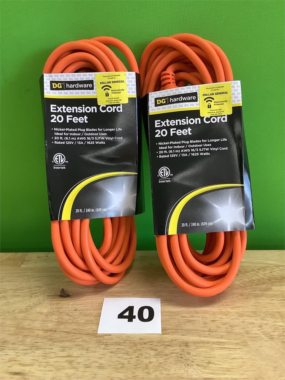 20ft Orange Extension Cord lot of 2