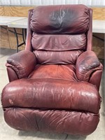 (T ) Red Recliner Chair (Stained) Appr