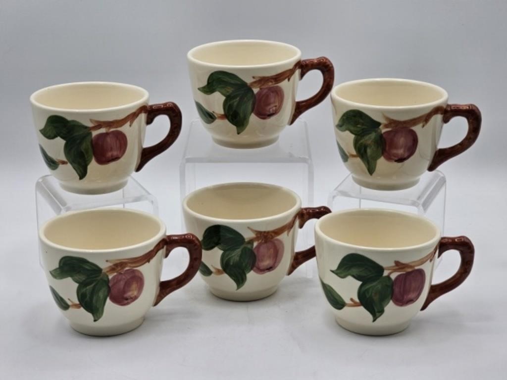 6 FRANCISCAN "APPLE"  COFFEE CUPS-NO SAUCERS