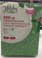 Holiday Living 300ct Clear Icicle Lights 0003752