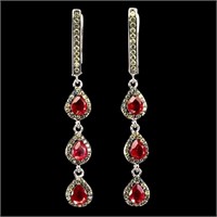 Natural Pigeon Blood Red Ruby Earrings