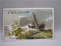 Vintage J&P Coats Spool Cotton AD Card
