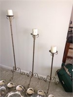 Set of 3 Meral Candle Stands