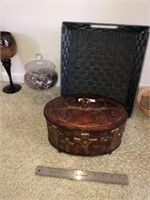 Metal Cross Box ~ Black Tray & Covered Dish