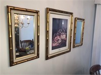Gold Framed Decorator Pics & Mirrors Set (4 Pcs)