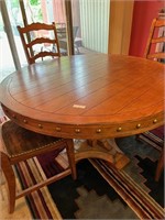 Golden Oak Pedestal Western Style Table
