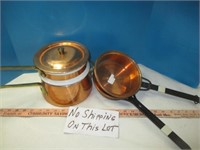 Copper Cook Ware - Double Boiler / Sauce Pans