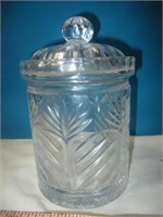 Wheel Cut Lead Crystal 7.5" Recessed Lid Canister